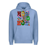 Colony Blue ho ho ho stitch Premium Hoodie - AdoDesignShop