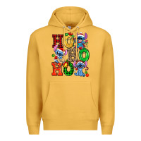 Mustard ho ho ho stitch Premium Hoodie - AdoDesignShop