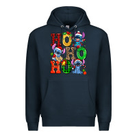 Navy ho ho ho stitch Premium Hoodie - AdoDesignShop