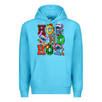 Ocean Blue ho ho ho stitch Premium Hoodie - AdoDesignShop