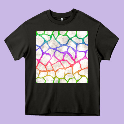 Watercolor Rainbow Giraffe Seamless Pattern Heavy Core Tee Designed By Bundleandbundleshop