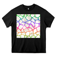 Black Watercolor Rainbow Giraffe Seamless Pattern Heavy Core Tee - BundleAndBundleShop