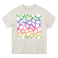Cream Watercolor Rainbow Giraffe Seamless Pattern Heavy Core Tee - BundleAndBundleShop