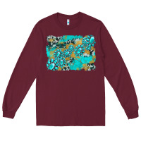 Burgundy gemstone cowhide glitter background Long Sleeve Tee - Artiststas