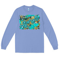 Colony Blue gemstone cowhide glitter background Long Sleeve Tee - Artiststas