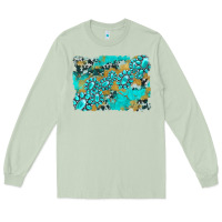 Matcha gemstone cowhide glitter background Long Sleeve Tee - Artiststas