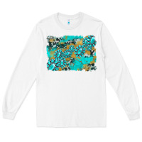 White gemstone cowhide glitter background Long Sleeve Tee - Artiststas