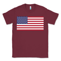 Burgundy american flag Classic Tee - linhVisuals