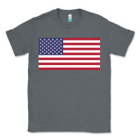 Charcoal Heather american flag Classic Tee - linhVisuals