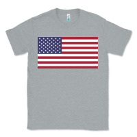 Heather Grey american flag Classic Tee - linhVisuals