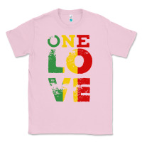 Bubblegum Pink one love rasta reggae Classic Tee - linhVisuals
