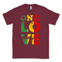 Burgundy one love rasta reggae Classic Tee - linhVisuals