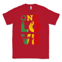 Red one love rasta reggae Classic Tee - linhVisuals