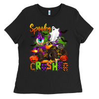Spooky Cruhser With Monster Truck Ladies Tee | Teevron