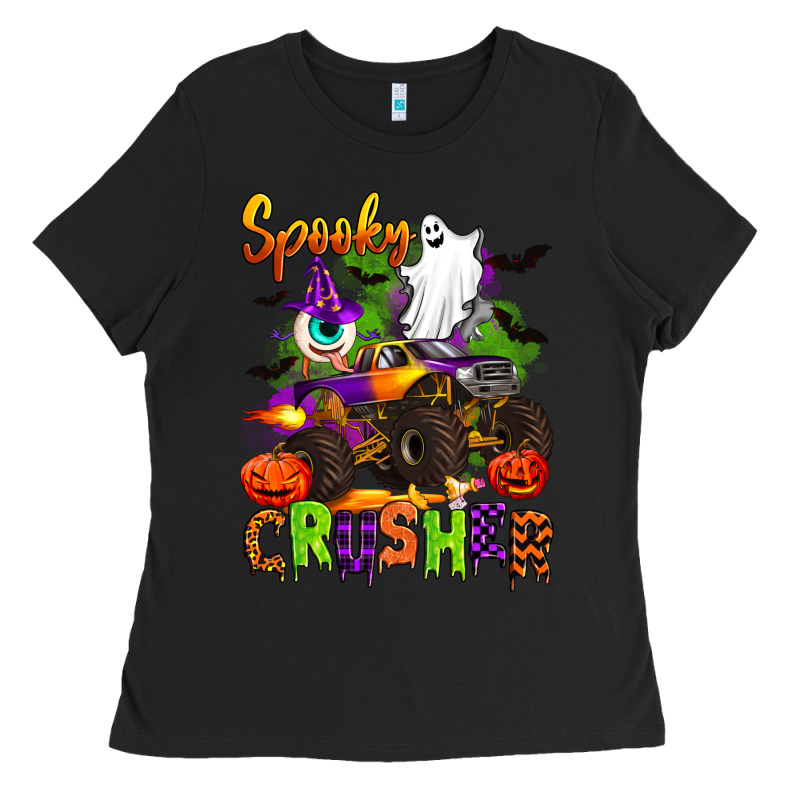 Spooky Cruhser With Monster Truck Ladies Tee by Artiststas | Teevron