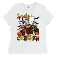 White spooky cruhser with monster truck Ladies Tee - Artiststas