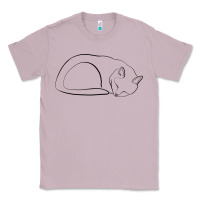 Lilac Sleeping Cat Line Art Classic Tee - linhVisuals