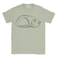 Matcha Sleeping Cat Line Art Classic Tee - linhVisuals