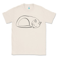 Natural Sleeping Cat Line Art Classic Tee - linhVisuals