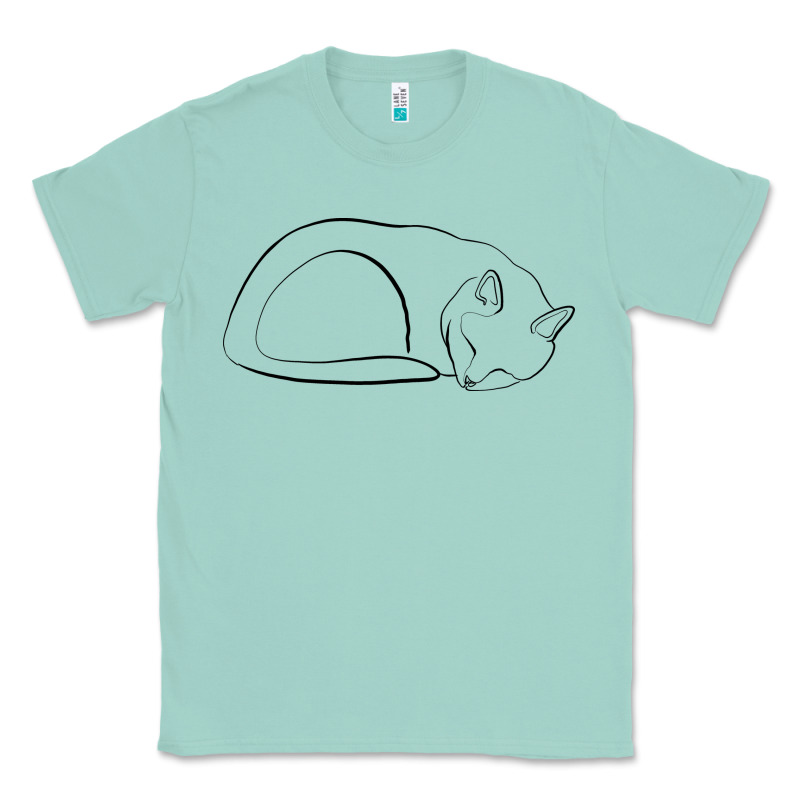 Sleeping Cat Line Art Classic Tee by linhVisuals | Teevron