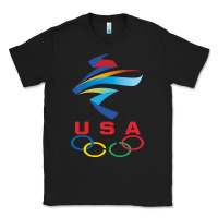 Black USA OLYMPIC RINGS Classic Tee - linhVisuals