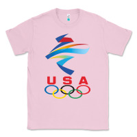 Bubblegum Pink USA OLYMPIC RINGS Classic Tee - linhVisuals
