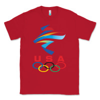 Red USA OLYMPIC RINGS Classic Tee - linhVisuals