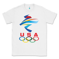 White USA OLYMPIC RINGS Classic Tee - linhVisuals