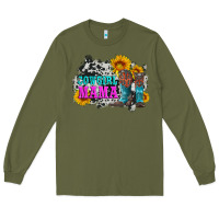 Army Green cowgirl mama with boots and sunflowers and cowhide Long Sleeve Tee - Artiststas