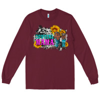 Burgundy cowgirl mama with boots and sunflowers and cowhide Long Sleeve Tee - Artiststas