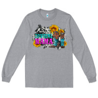 Heather Grey cowgirl mama with boots and sunflowers and cowhide Long Sleeve Tee - Artiststas