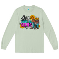 Matcha cowgirl mama with boots and sunflowers and cowhide Long Sleeve Tee - Artiststas