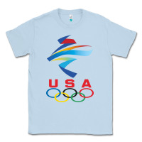 Dusty Blue USA OLYMPIC RINGS Classic Tee - linhVisuals