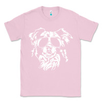 Bubblegum Pink border collie dog t  shirt border collie with sunglasses cool dog t  s Classic Tee - linhVisuals