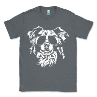 Charcoal Heather border collie dog t  shirt border collie with sunglasses cool dog t  s Classic Tee - linhVisuals