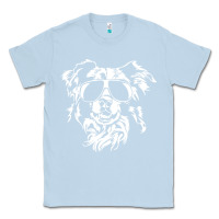 Dusty Blue border collie dog t  shirt border collie with sunglasses cool dog t  s Classic Tee - linhVisuals
