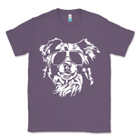Lavender border collie dog t  shirt border collie with sunglasses cool dog t  s Classic Tee - linhVisuals