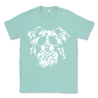 Seafoam border collie dog t  shirt border collie with sunglasses cool dog t  s Classic Tee - linhVisuals