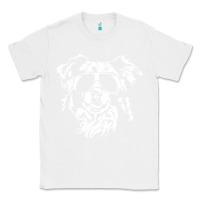 White border collie dog t  shirt border collie with sunglasses cool dog t  s Classic Tee - linhVisuals