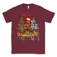 Burgundy merry christmas with western trees bbs Classic Tee - BundleAndBundleShop