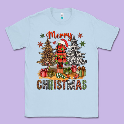 Merry Christmas With Western Trees Bbs Classic Tee Designed By Bundleandbundleshop