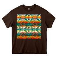 Chocolate Brown native american aztec seamless pattern 1 Heavy Core Tee - BundleAndBundleShop