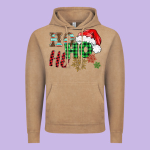 Ho Ho Ho Christmas Vintage Hoodie Designed By Barkaloodesign