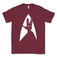 Burgundy live long and prosper Classic Tee - linhVisuals
