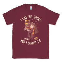 Burgundy i like big books Classic Tee - linhVisuals