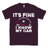 Plum Empty gas gauge it’s fine i know my car low fuel joke Classic Tee - linhVisuals
