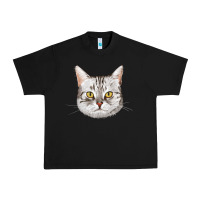 Black American Shorthair Cat Face Urban Heavy Tee - LillyAllenDesigns