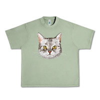 Oil Green American Shorthair Cat Face Urban Heavy Tee - LillyAllenDesigns