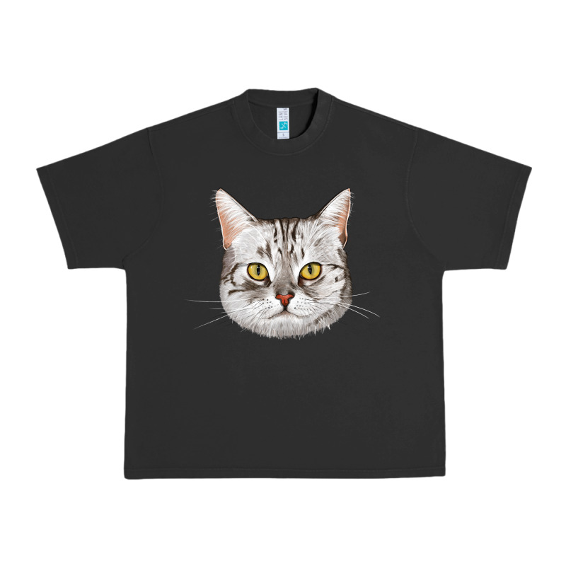 American Shorthair Cat Face Urban Heavy Tee by LillyAllenDesigns | Teevron