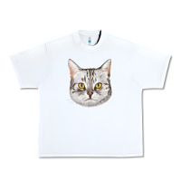 White American Shorthair Cat Face Urban Heavy Tee - LillyAllenDesigns
